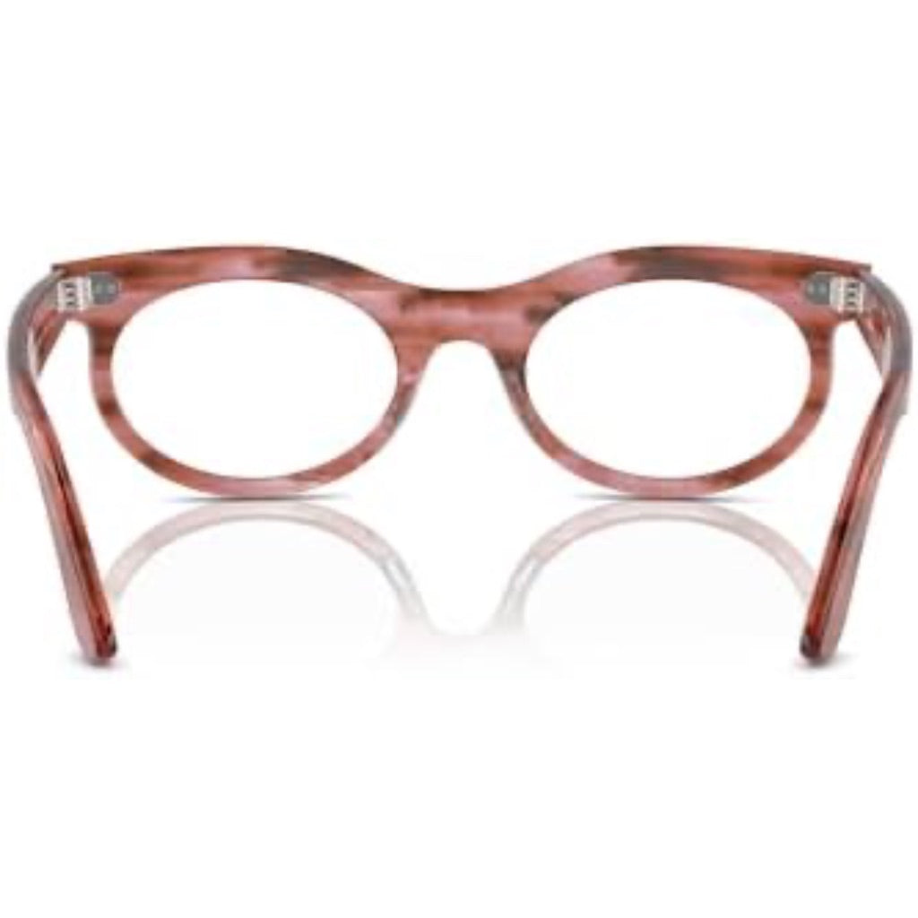 Ray-Ban Rx2242v Wayfarer Oval Prescription Eyewear Frames w/Demo Lens - Striped Transparent Pink, 53mm