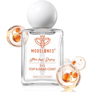 modelones 3-in-One Nail Polish Top Coat and Base Coat, Nail Strengthener, 15 Ml Clear Nail Polish Quick Dry Long Lasting Shine Chip Fade Resistant Nails Protect Care 2025 Gifts for Women