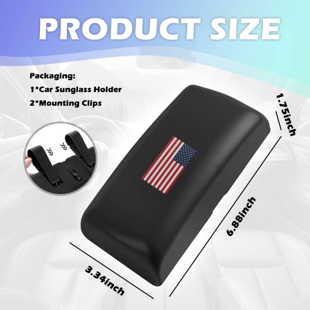 Figpade 2026 New Magnetic Sunglass Holder for Car Visor, Stylish Car Sunglass Holder with American Flag