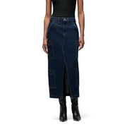 SZ 24, Hudson Women's Reconstructed Midi Skirt, Denim Rinse
