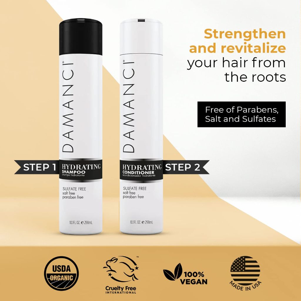 Damanci Hydrating Shampoo and Conditioner Duo, (10oz)