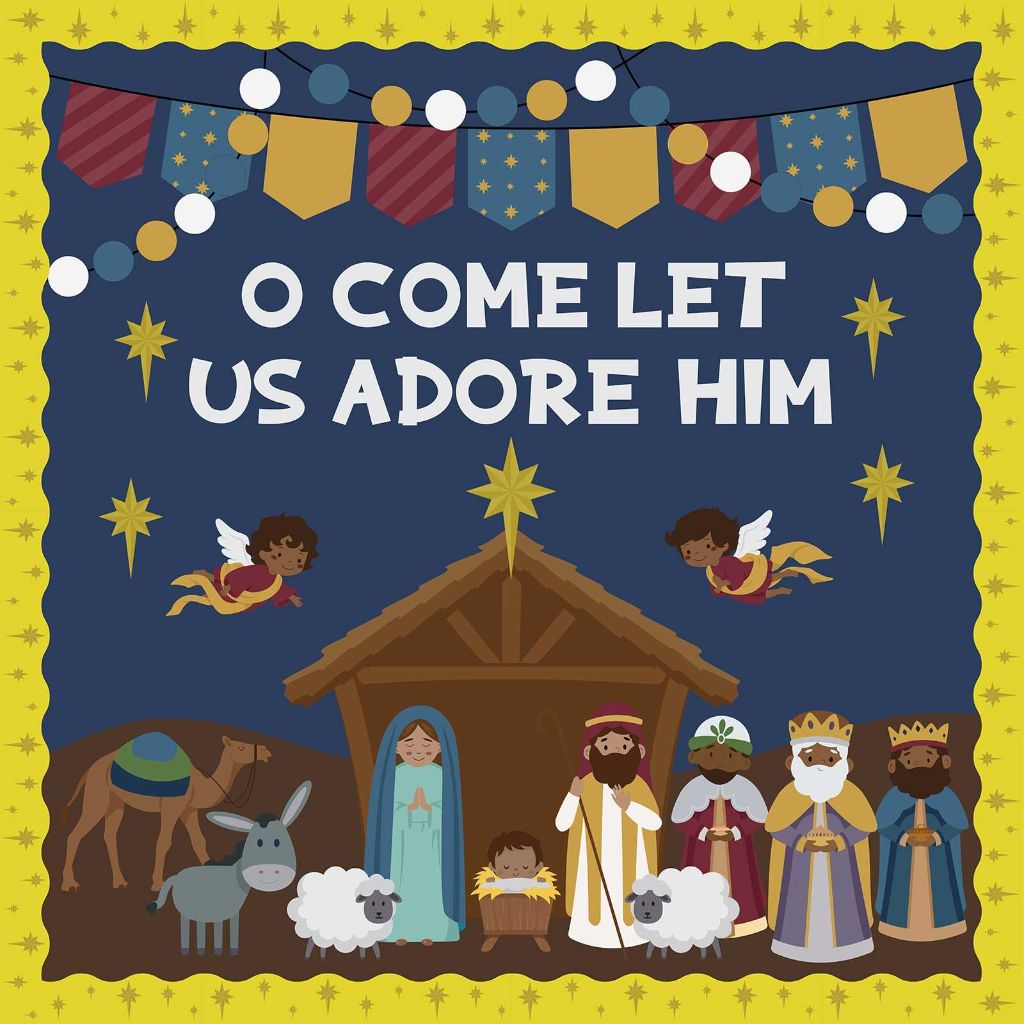Containlol Christmas Nativity Bulletin Board Set