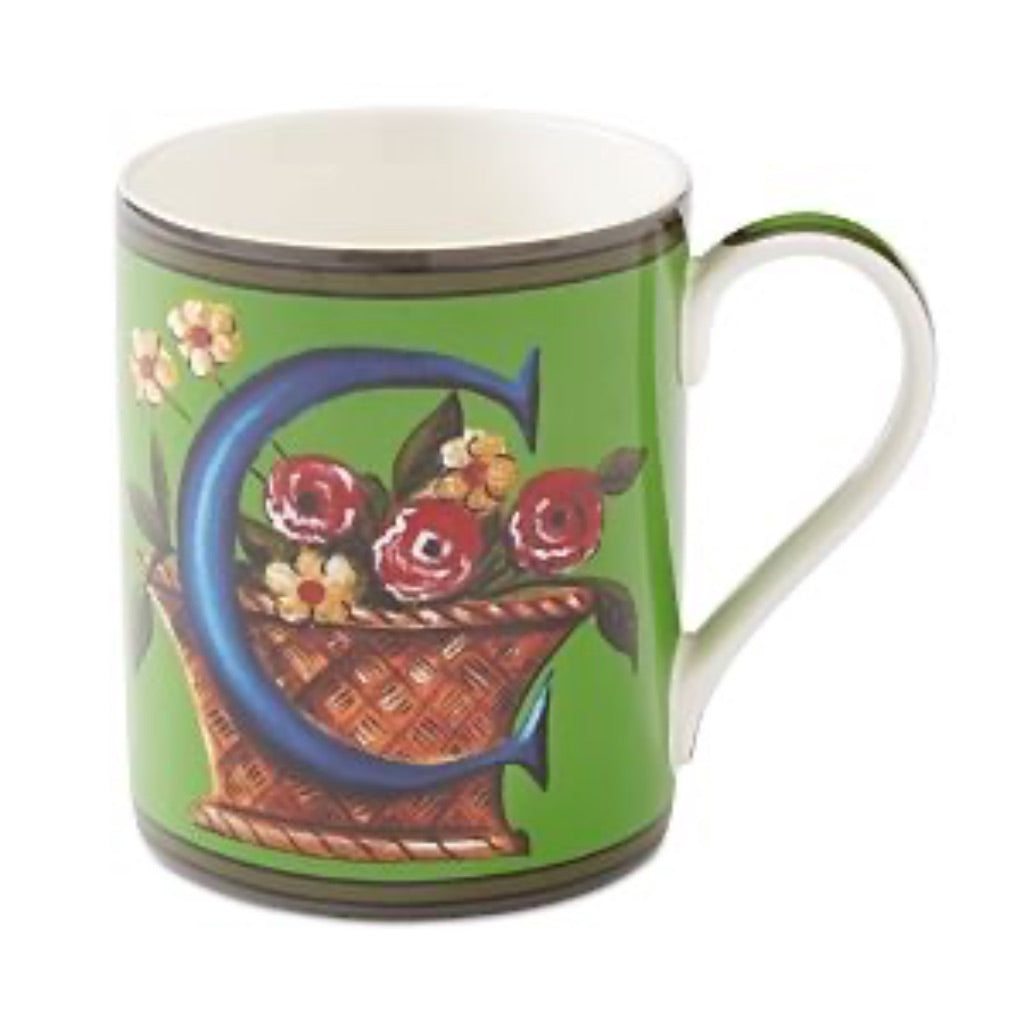 Spode Kit Kemp Alphabet Mug - 12oz Ceramic Coffee Mug - Letter C