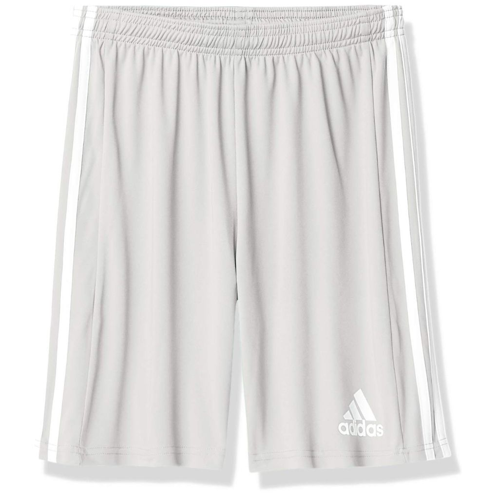 adidas Boy's Squadra 21 Shorts - Light Gray/White, Size Small