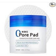KOEC Korean Clean Pore Toner Pads 2.0 Facial Toner Pads with AHA/BHA niacinamide, Exfoliating Toner Pad- 70 Count-2packs