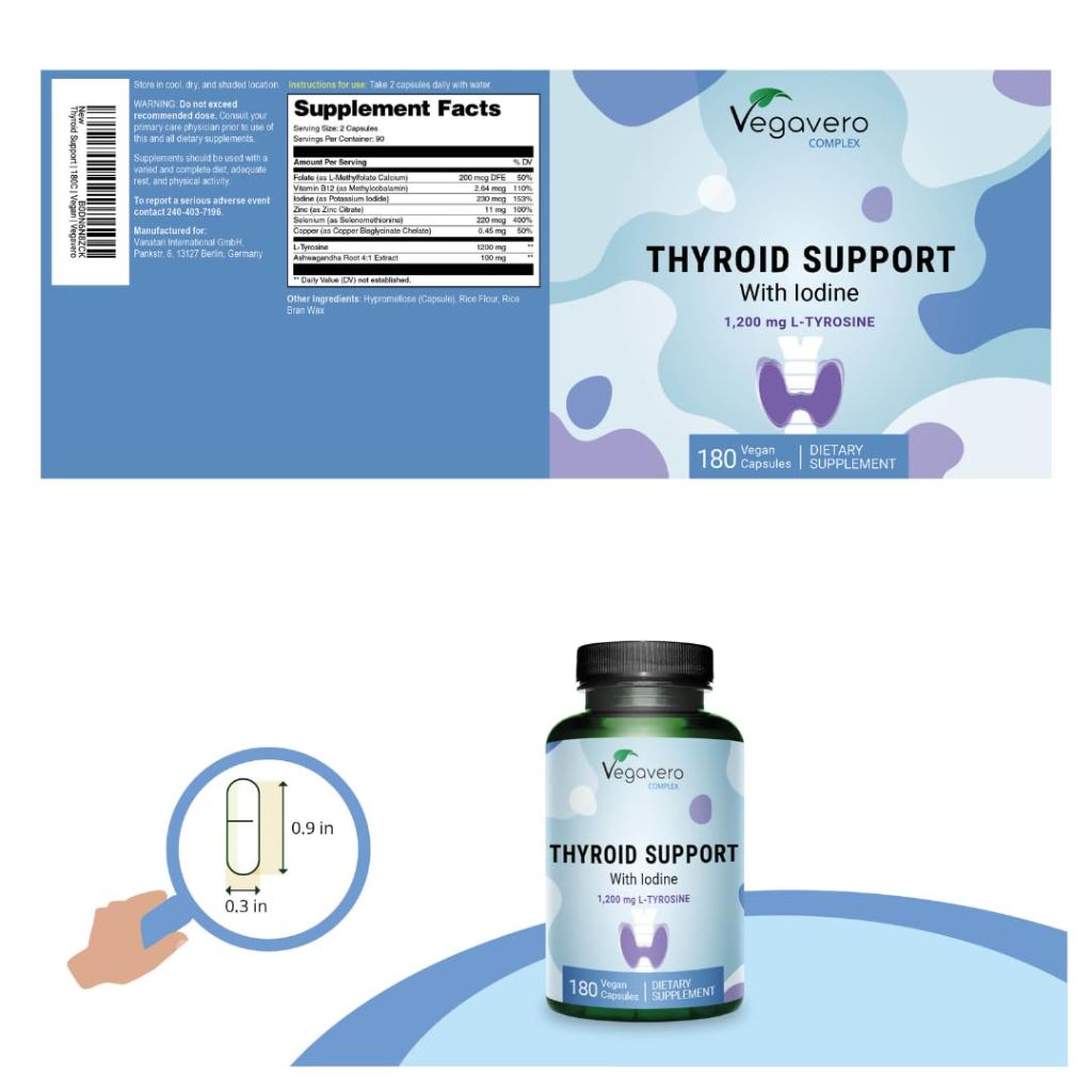 Vegavero Thyroid Support - 180 Capsules