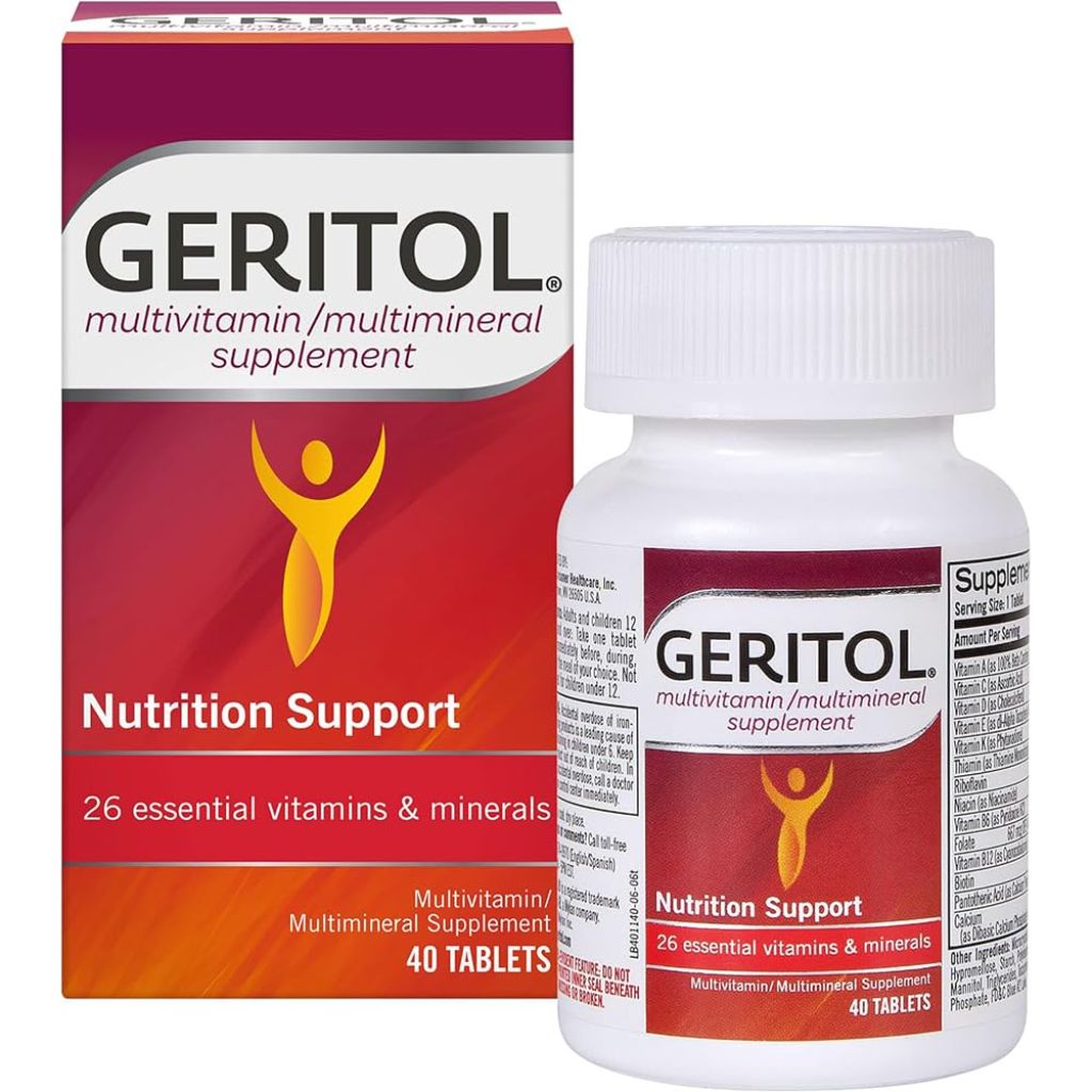 Geritol Multi-Vitamin Nutritional Support Tablets, Balance of 26 Essential Vitamins and Minerals, 40-Count