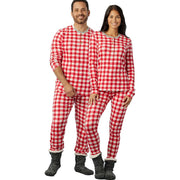 HonestBaby Family Matching Holiday Pajamas Organic Cotton, Painted Buffalo Check Red, Medium-Large
