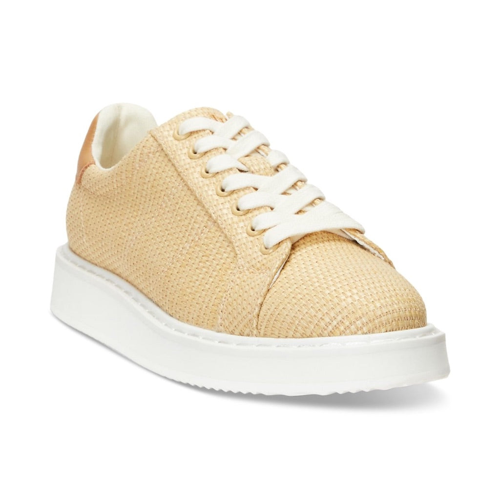 Lauren Ralph Lauren Women's Angeline 4 Lace-Up Platform Sneakers, Natural/Buff - Size 5