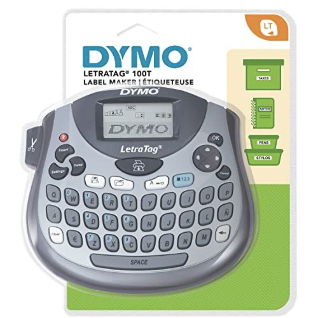 Dymo LetraTag LT-100T Labelmaker | Portable Label Printer with QWERTY Keyboard | Silver | Ideal for the Office or at Home