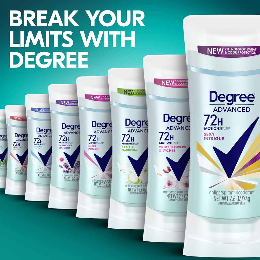Degree Advanced MotionSense Antiperspirant Deodorant For Women, Sexy Intrigue (2.6oz, 4 Count)