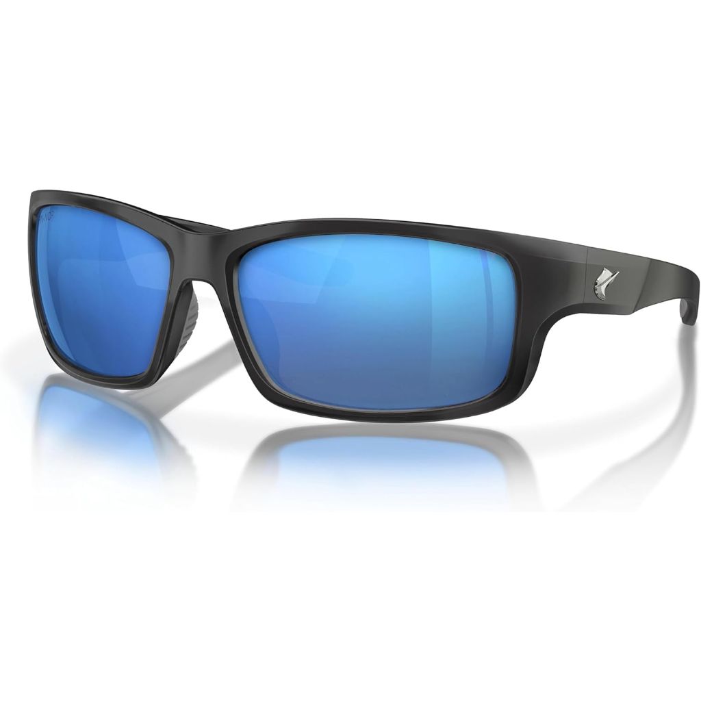 Fin-Nor RT Sunglasses - Matte Black Frame/Blue Mirror Gray Lens