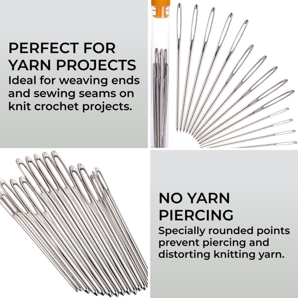 H&S Sewing Needles Set for Beginners and Professionals - 15 Stainless Steel