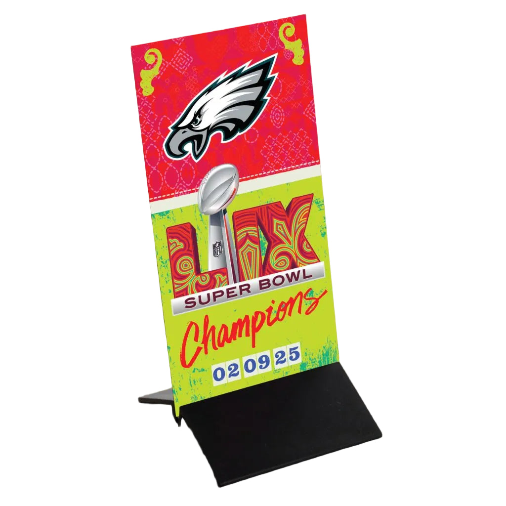 Wendell August Philadelphia Eagles Super Bowl 59 Champions Luminosity Ticket Desk Plaque