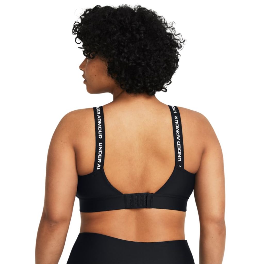 Under Armour Women's Infinity Mid Impact Sports Bra, Black/White, Large D-DD