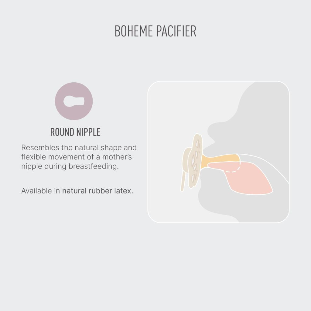 BIBS Boheme Pacifier, Round Nipple, Ivory (4pk) - Size 2 (6-18 Months)