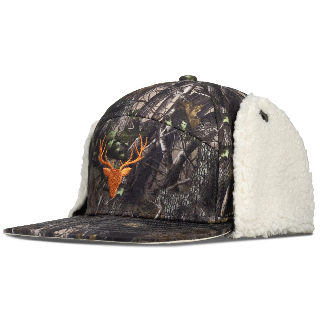 Deer Hunting Winter Hat with Ear Flaps for Mens Womens,Flat Camo Trucker Hat Deer Hunter Gifts