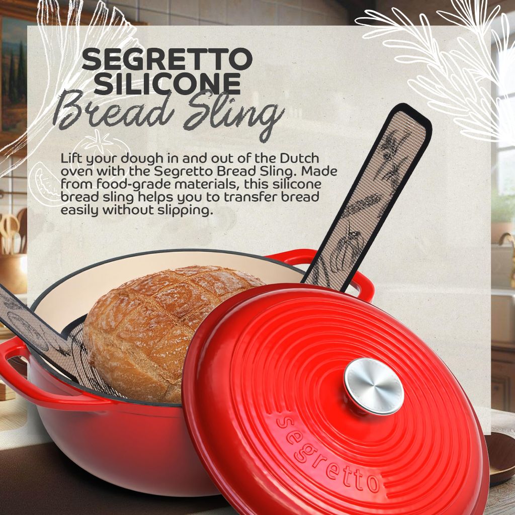 XFasten Sourdough Silicone Bread Sling for Dutch Oven 2-Pack Non-Stick