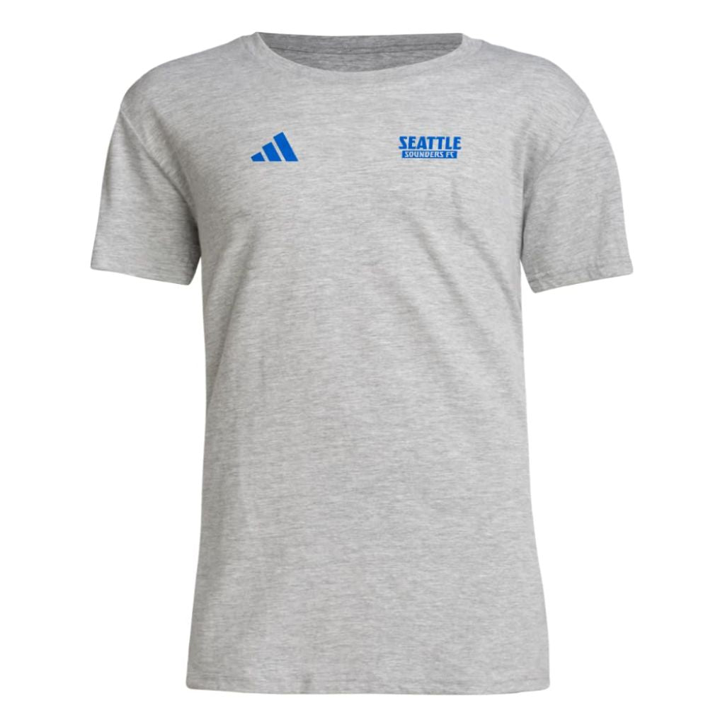 adidas Unisex-Kids MLS Soccer Pre-Game Short Sleeve T-Shirt - Seattle Sounders, Gray Heather (M)
