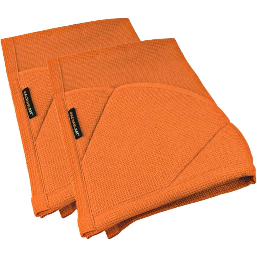 Rachael Ray 2-in-1 Ultra Absorbent Kitchen Towel with Heat Resistant Oven Glove, Burnt Orange, 2 Pack