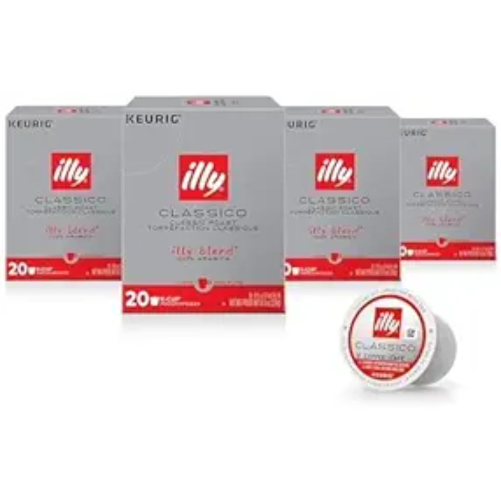 Illy Coffee K Cup, Pods for Keurig Machines, Classico Medium Roast, 100% Arabica, Premium Italian Coffee, 20 Count