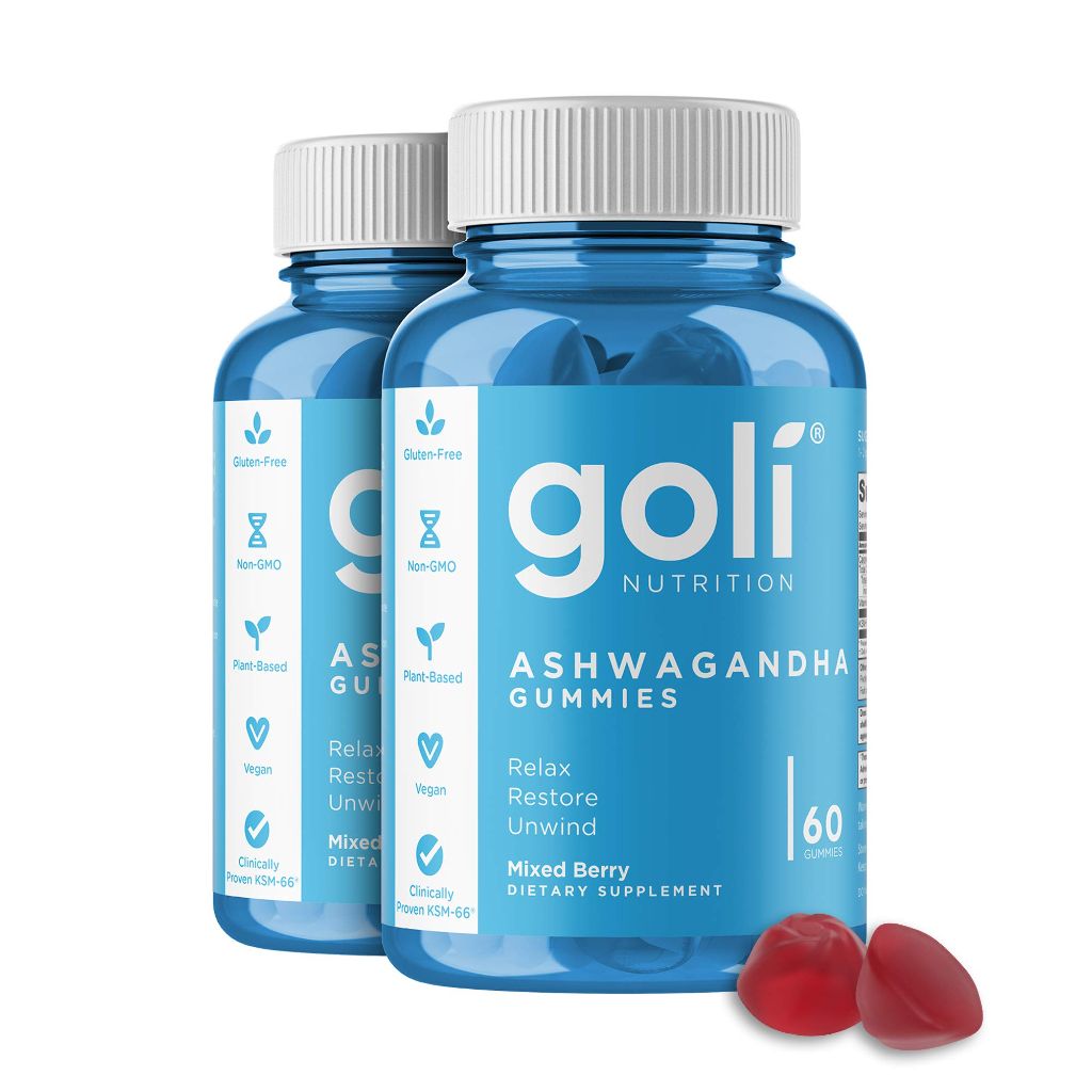 Goli Ashwagandha & Vitamin D Gummy 120 Count - Mixed Berry, Pack of 2