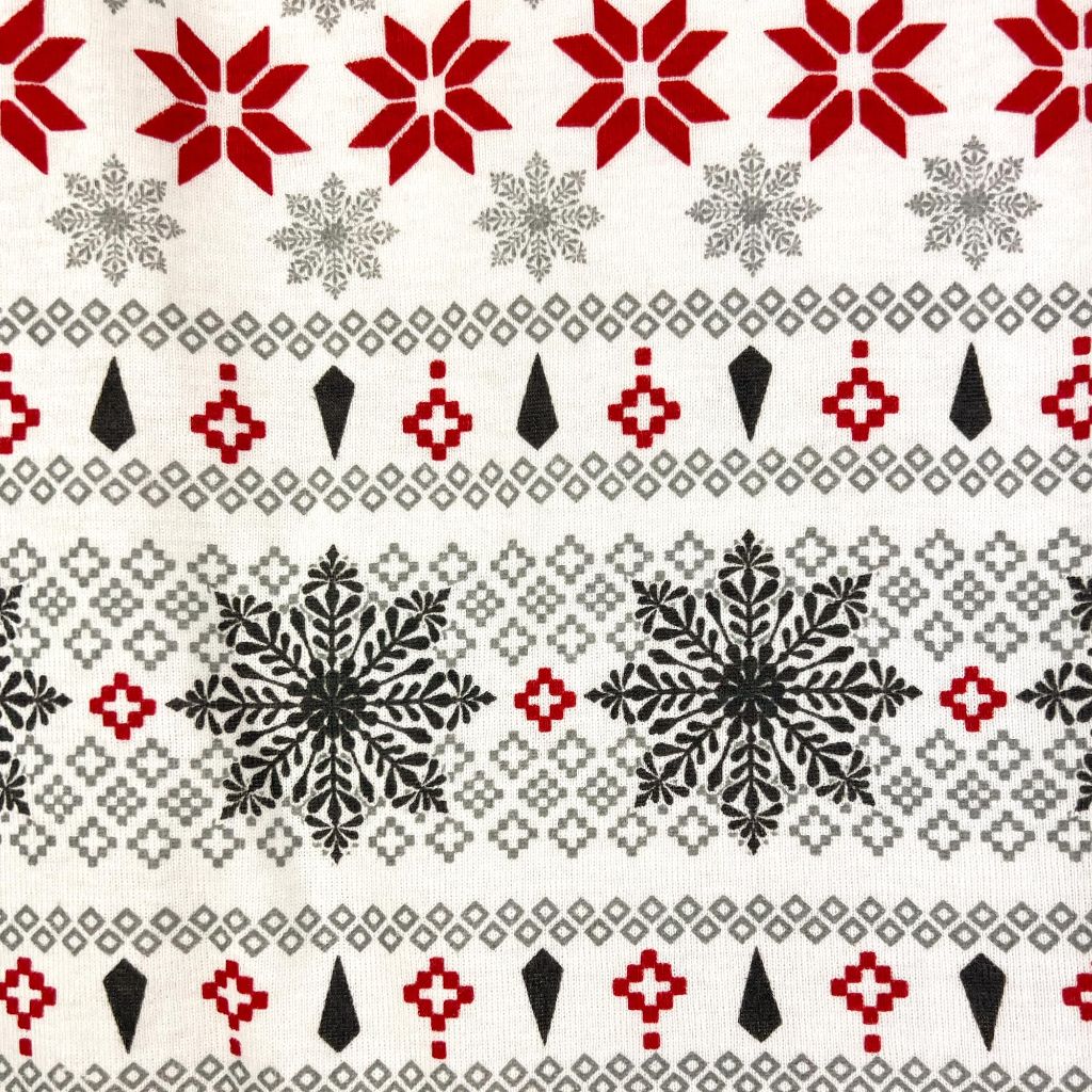 Butterblu JAMIE Matching Family Jammies Holiday Pajamas Nordic Fair Isle Ivory, 0-3 Months