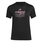 adidas Women's MLS Soccer Pre-Game Short Sleeve T-Shirt - Inter Miami CF, Black (XL)