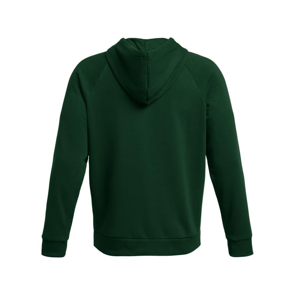 Under Armour Men's Rival Fleece Hoodie, Forest Green/White, Large