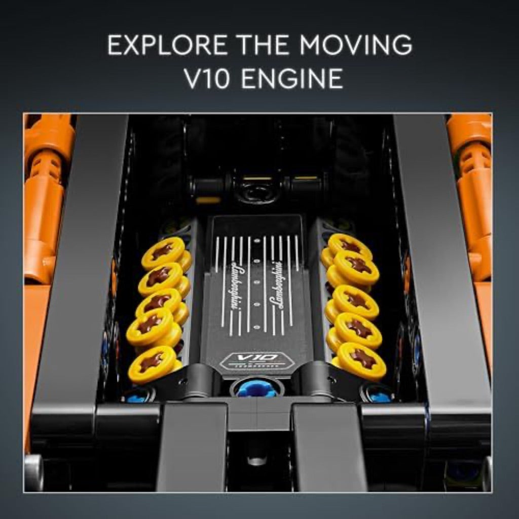 LEGO Technic Lamborghini Huracán Tecnica Orange Building Set, 42196 - 806 Pcs