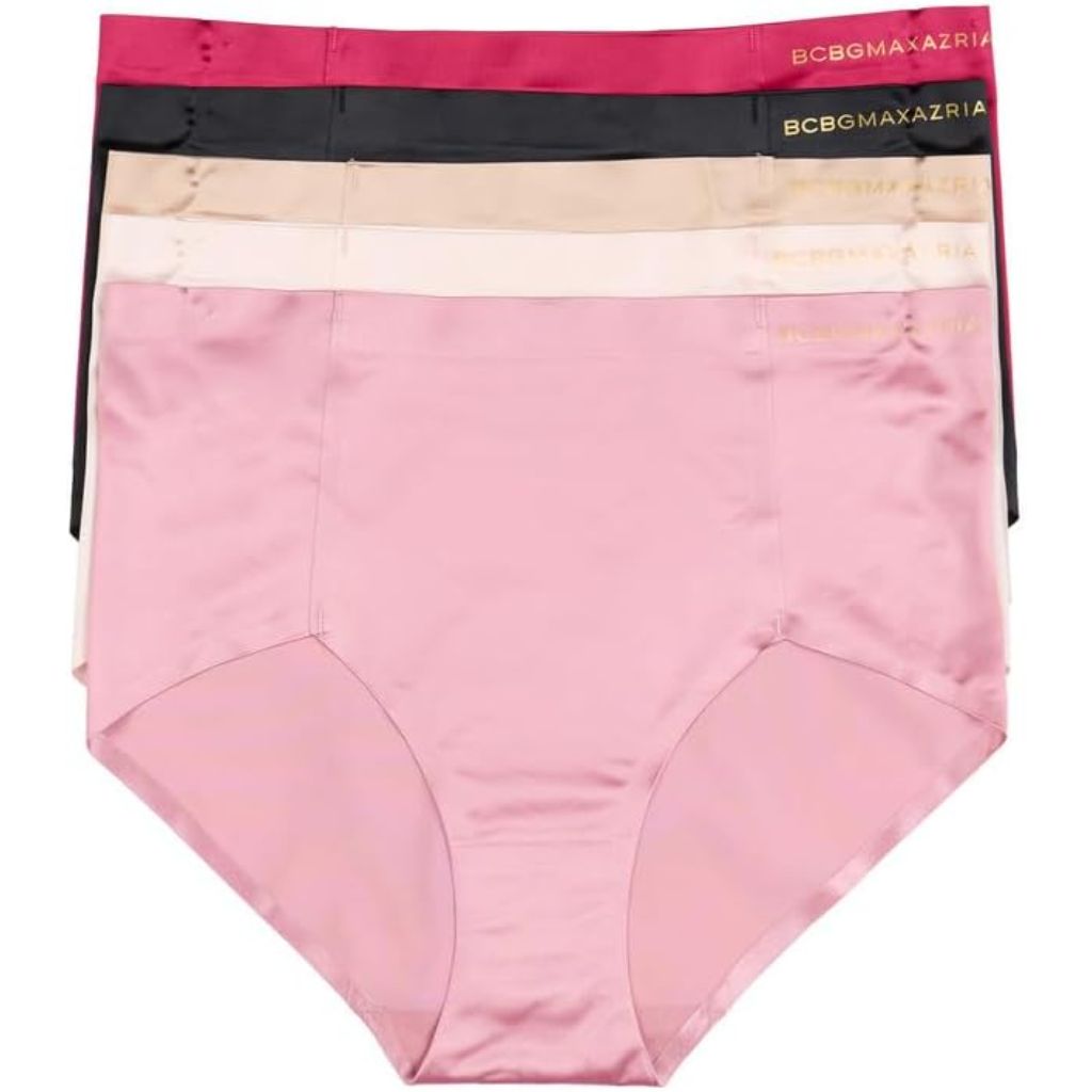 BGBGMaxazria Women's No-Show Bonded Laser Cut 5-Pack Panty Underwear, Cherries Jubilee, Large