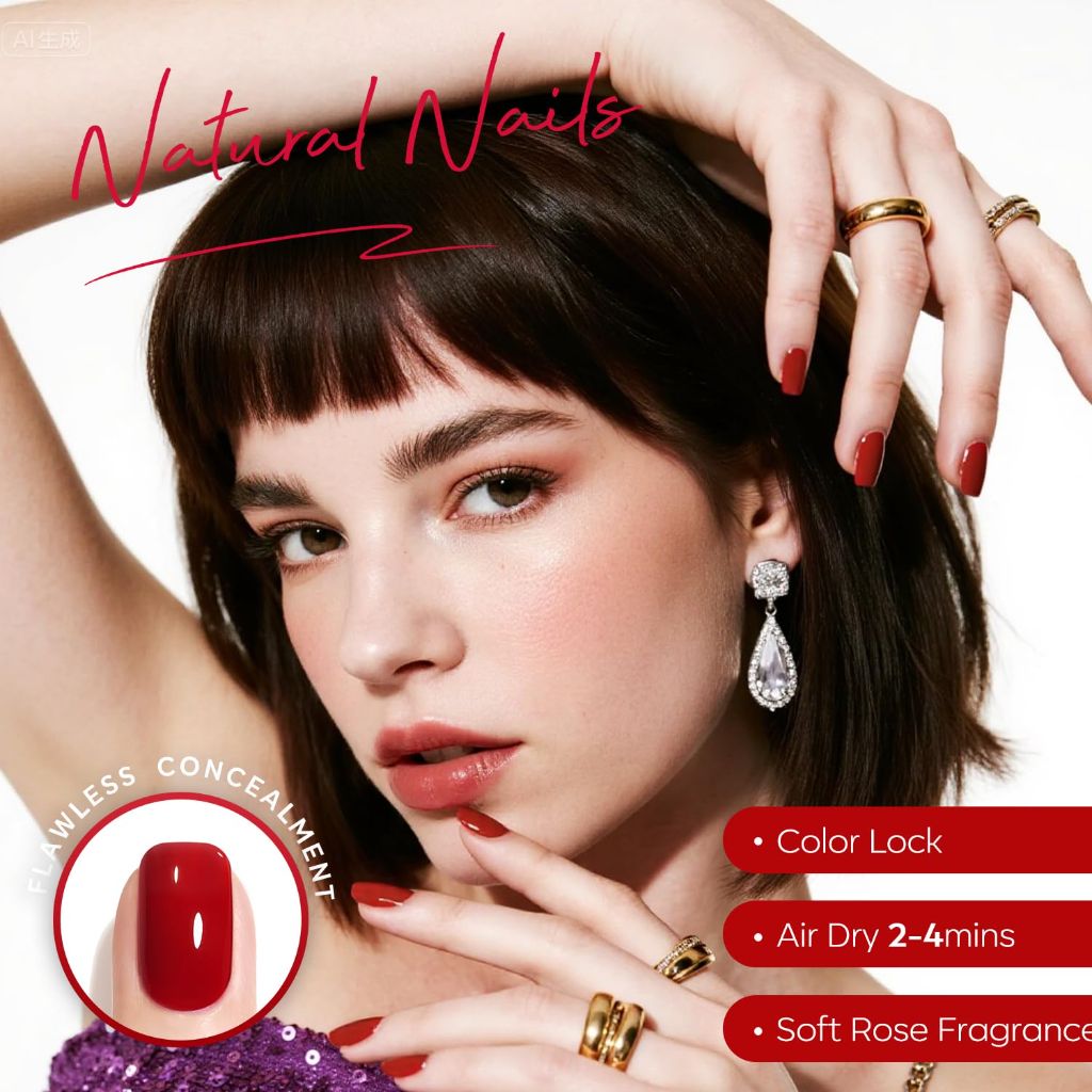 AZUREBEAUTY Dark Red Nail Polish - 8.5mL