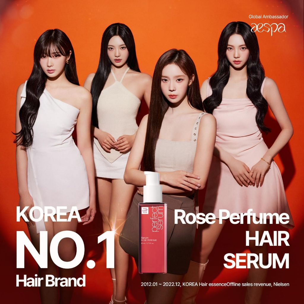 Mise En Scene Perfect Rose Perfume Serum - Hair Refreshing Oil for Dry Hair | Dermask Rose Scent 2.70 Fl. Oz.