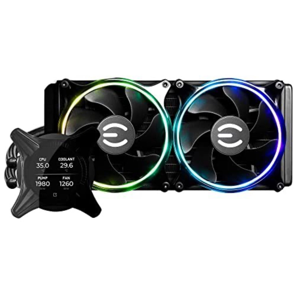 EVGA CLCx 360mm All-in-One LCD CPU Liquid Cooler, 3x 120mm PWM ARGB Fans, Intel, AMD, 5 YR Warranty, 400-HY-CX36-V1