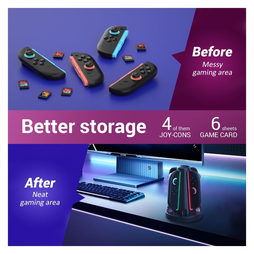 HEATFUN Charging Dock for Nintendo Switch 2 Joy-Con 2, 4-Port