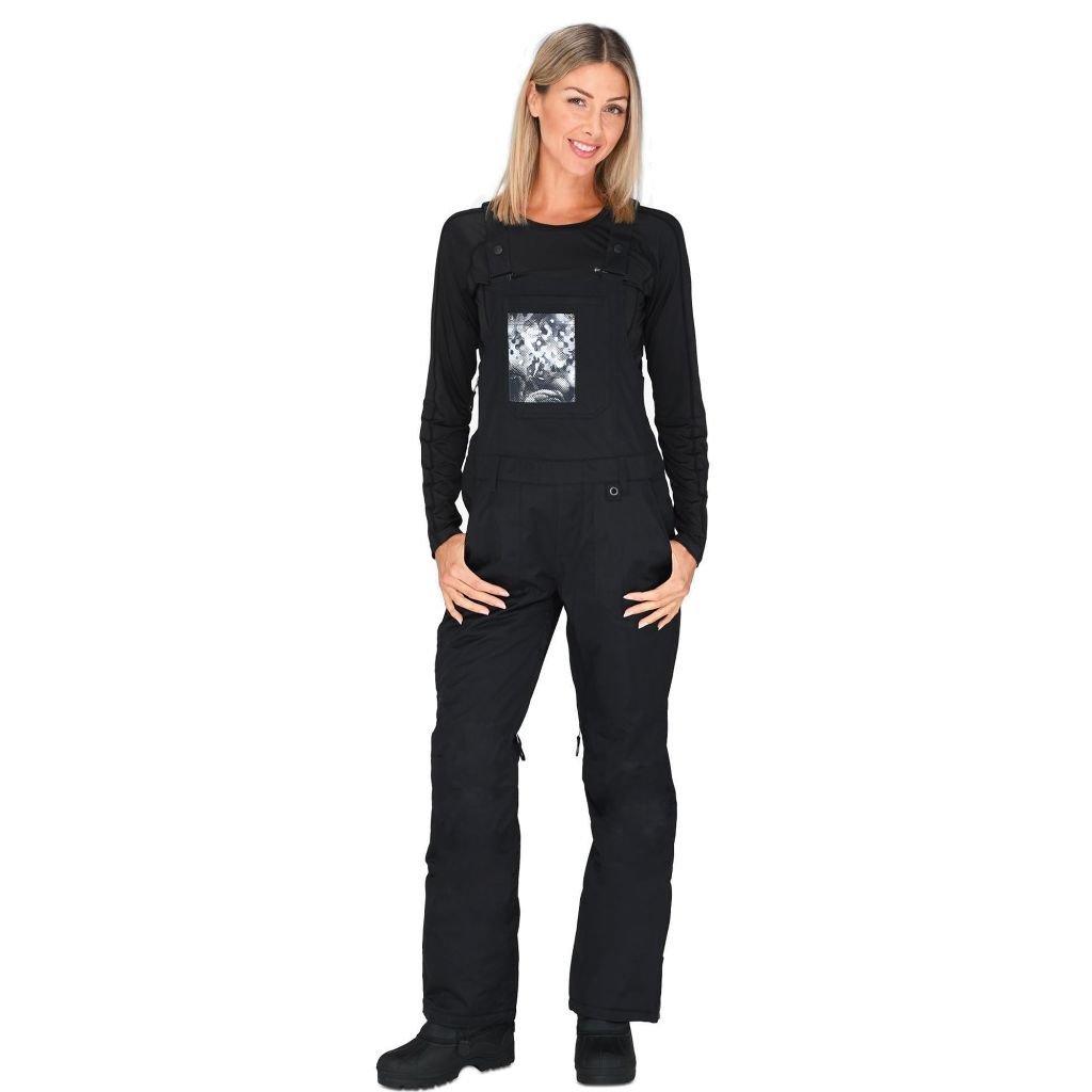 Arctix Women's Chadwick Printed Pocket Bib Overalls, Black, Small Short