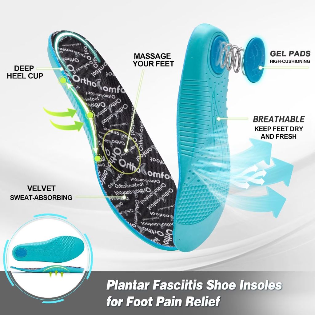 Women's Orthopedic Arch Support Tennis Shoes,Ankle Pain Relief Black Size 6.5
