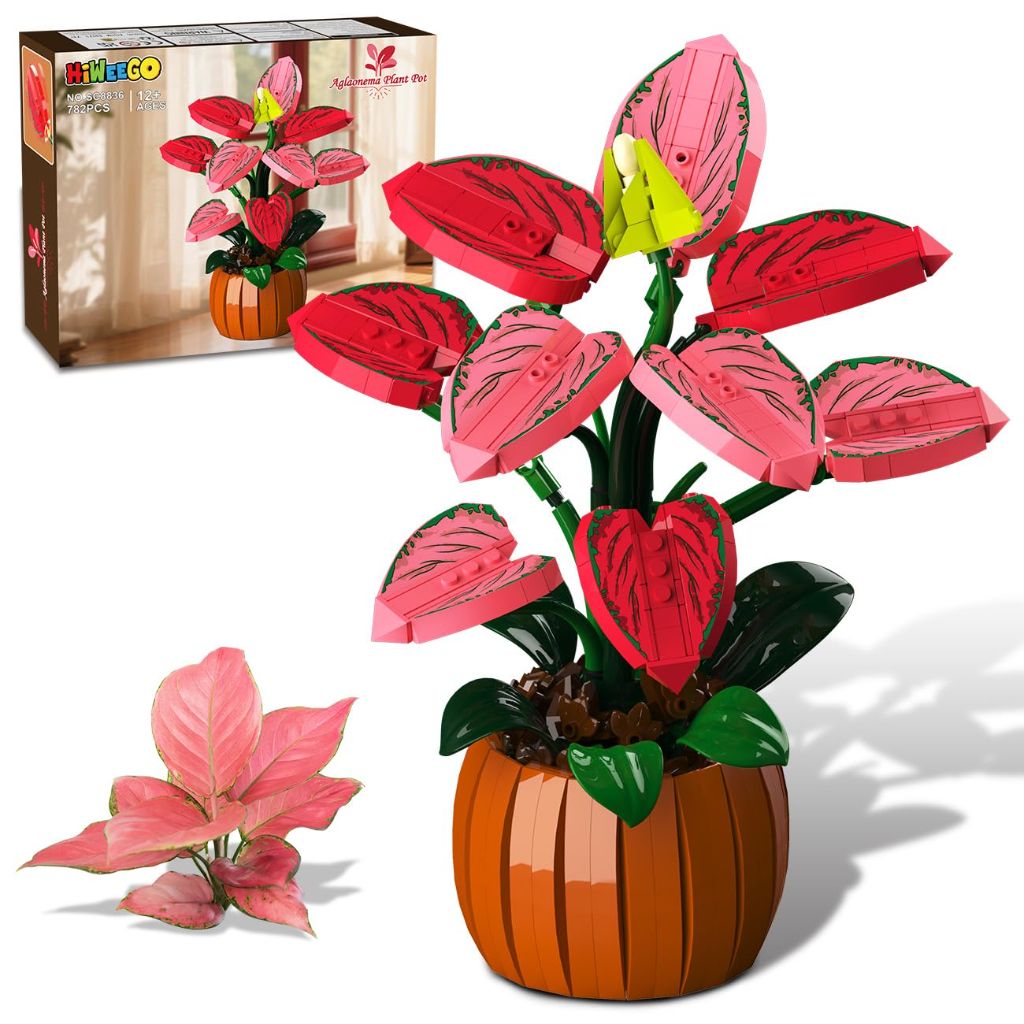 HiWEEGO Flowers Botanicals Bonsai Building Set, 782PCS