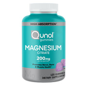 Qunol Magnesium Gummies for Adults, 200mg Elemental Magnesium (from 1,750mg Magnesium Citrate) 120 Count