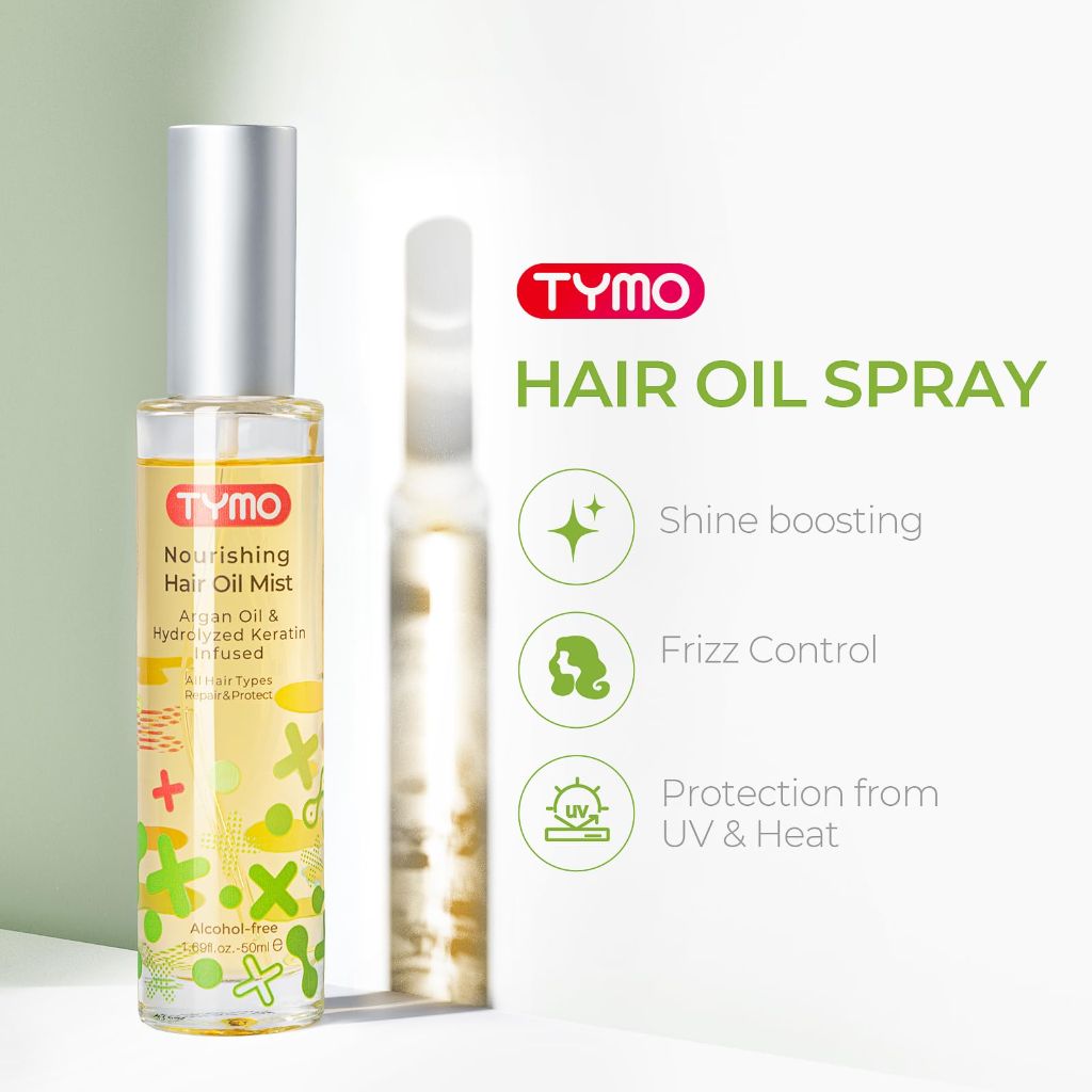 TYMO Argan Hair Oil Spray - Hydrating Natural 6 Blend Oil - 1.69 fl. oz.
