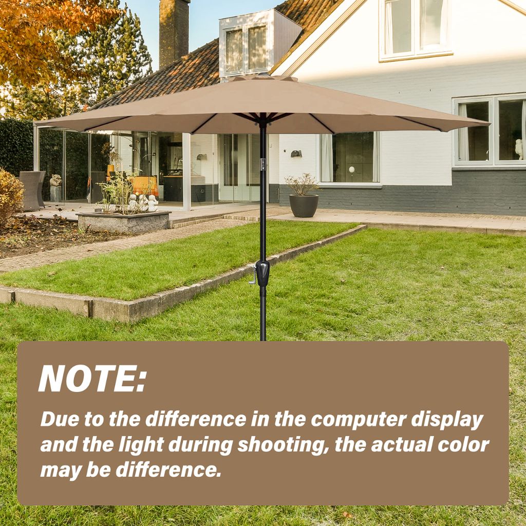 Simple Deluxe 9' Patio Umbrella Replacement Canopy, Tan