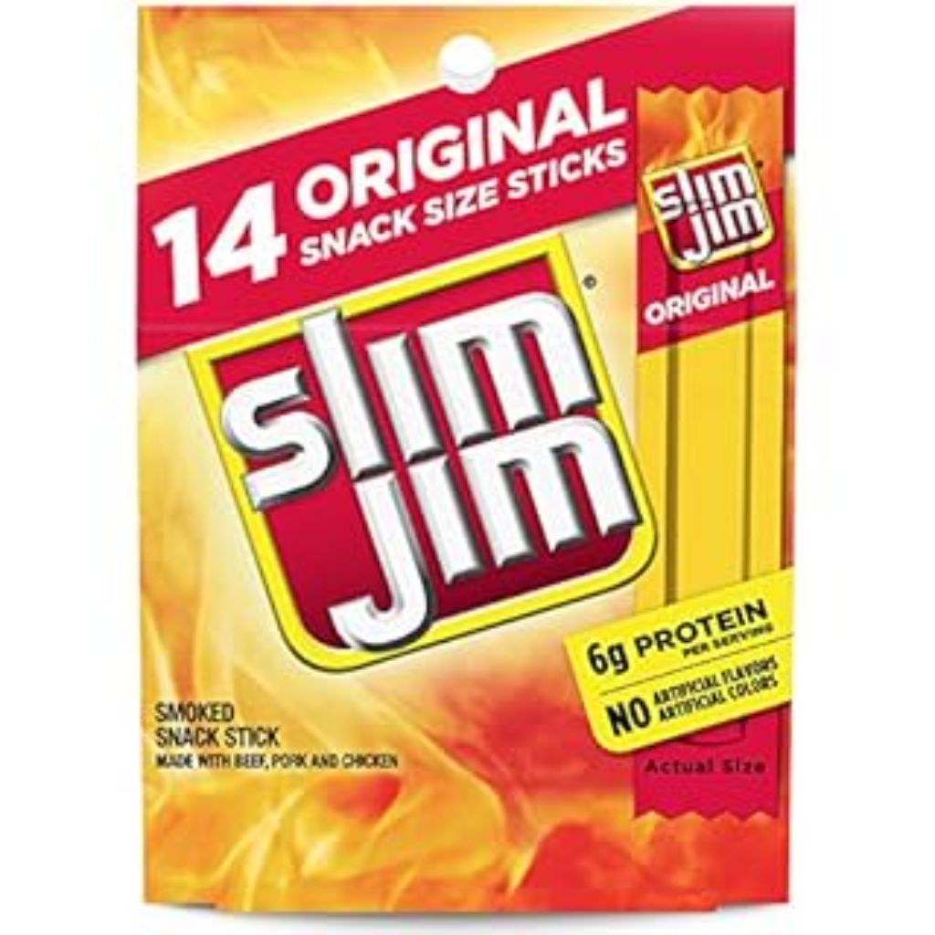 Slim Jim Snack-Sized Smoked Meat Stick, Original Flavor, .28 Oz. 14-Count