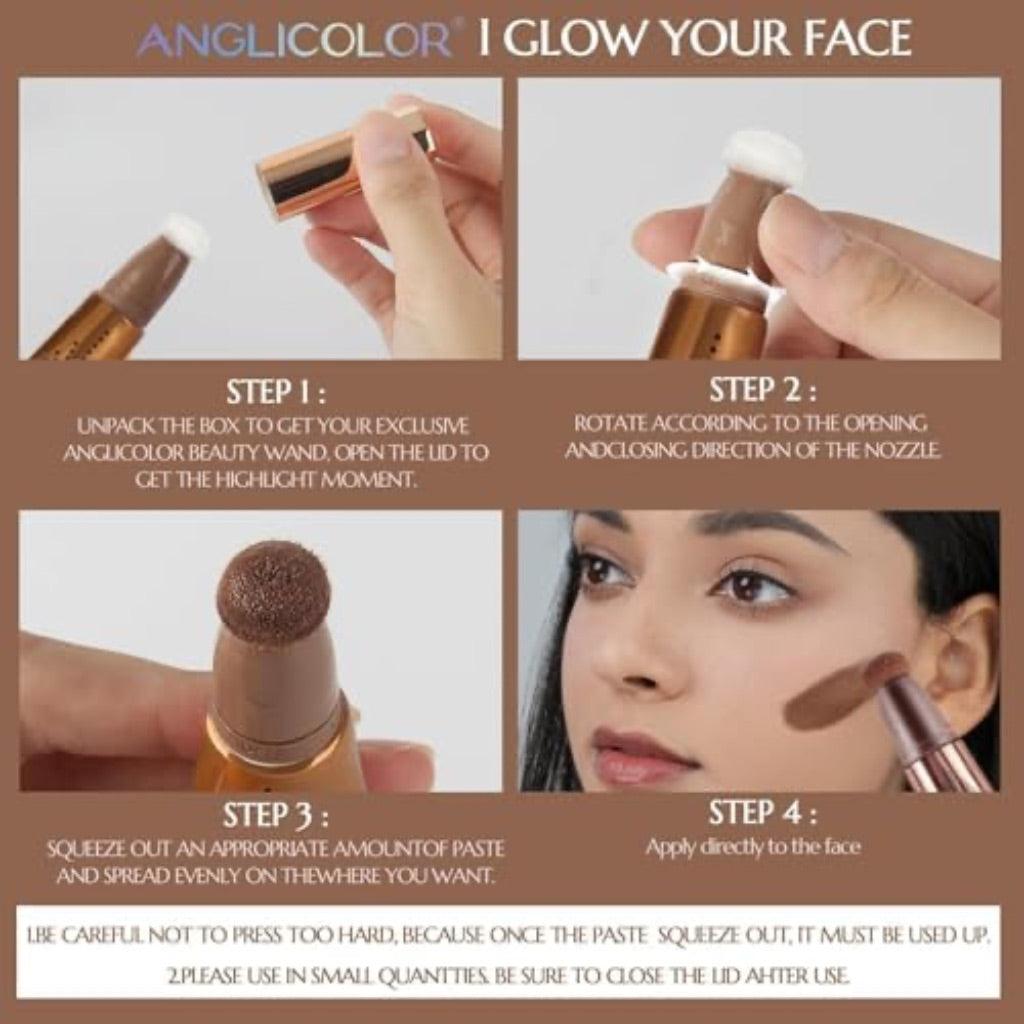 Anglicolor Liquid Contour Stick Beauty Wand, Smooth, Lightweight - #03 Light Medium, 12mL