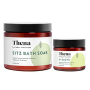 Organic Sitz Bath Soak & Hemorrhoid Salve Cream Kit for Toilet Sitz Bath