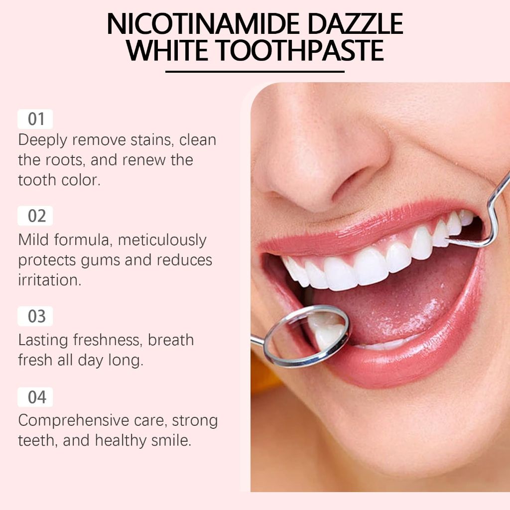 2 Pcs Bright White - Radiant Niacinamide Whitening Toothpaste | 100g