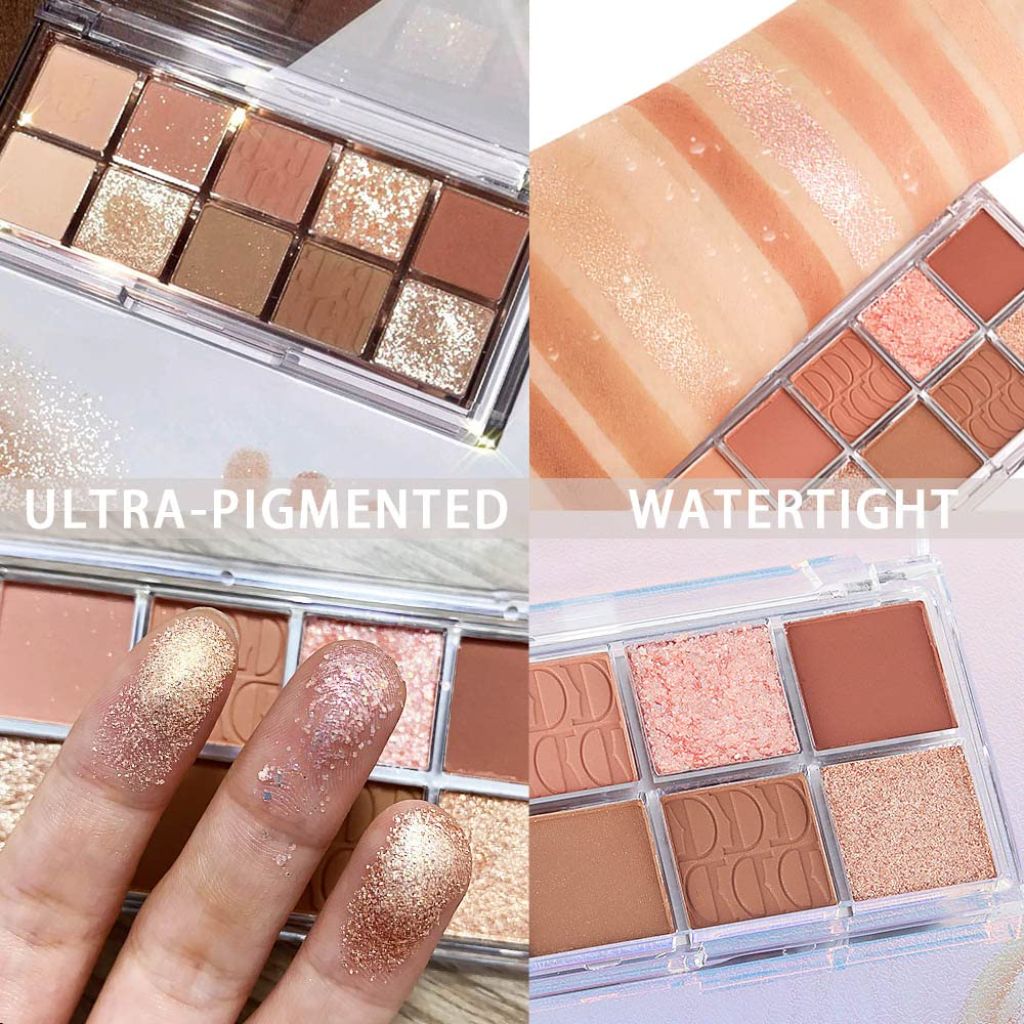 DIKALU- 10 Color Nude Eyeshadow Palette with Matte and Shimmer Shades – (12)