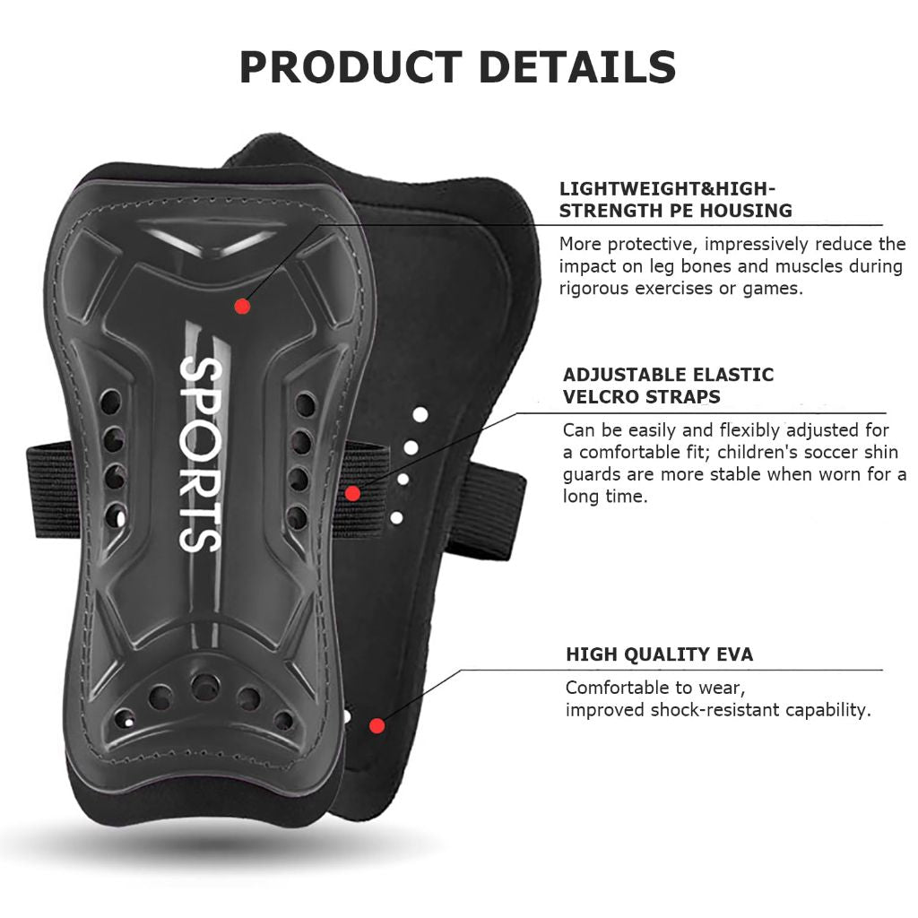 Youth Soccer Shin Guards Soccer Socks for Kids Youth (Black, L Size)