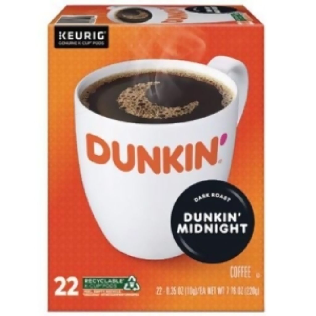 Dunkin  Donuts Dunkin  Dark Coffee K-Cup Pods Dark Roast 22/Box