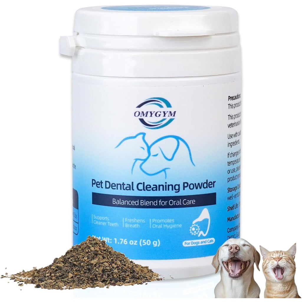 Dog Dental Cleaning Powder – Fresh Breath & Tartar Control Formula with Nordic Ascophyllum Nodosum and Enzymes, 50 g (50 Servings)