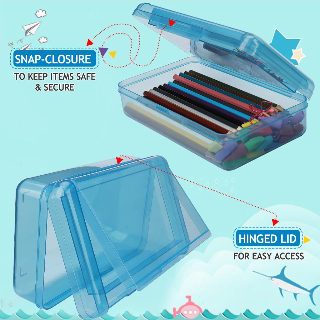6 PCS Pencil Box, Transparent